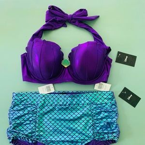 Disney’s The Little Mermaid Ariel 2 Piece Swimsuit (1X) NWT